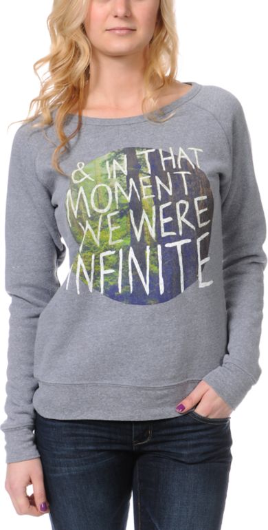 Glamour Kills In The Moment Grey Crew Neck Sweatshirt