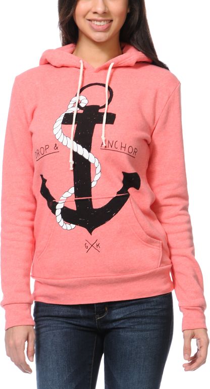 Glamour Kills Drop & Anchor Coral Pullover Hoodie