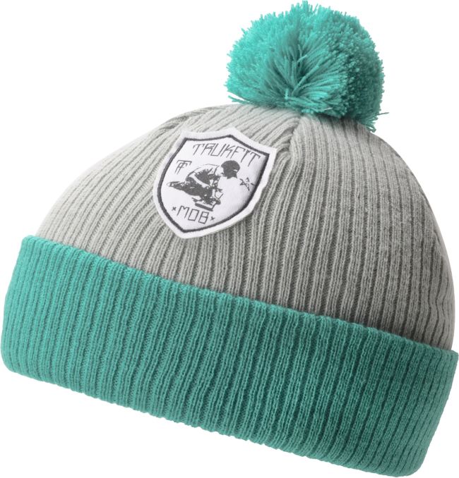 TRUKFIT Pom Pom Grey & Green Beanie