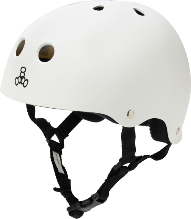 Triple Eight Brainsaver Matte White Rubber Skateboard Helmet