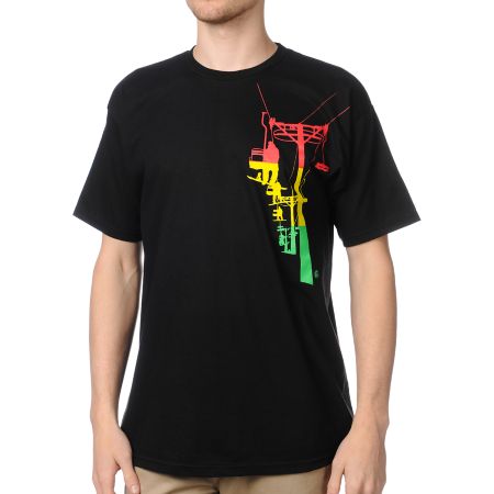Casual Industrees Chairlift Black Rasta Tee Shirt