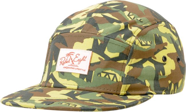 REBEL8 Jungle Camo Print 5 Panel Hat