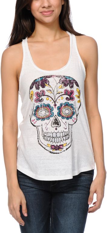 Empyre Girls Casey Vanilla Ice Skull Racerback Tank Top