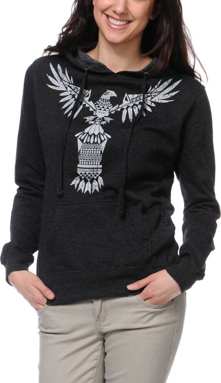 Empyre Girls Totem Heather Charcoal Pullover Hoodie