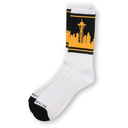 Skyline Socks Seattle Navy & Yellow Crew Socks