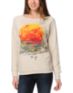 Obey Rising Red Sun Beige Vandal Crew Neck Sweatshirt
