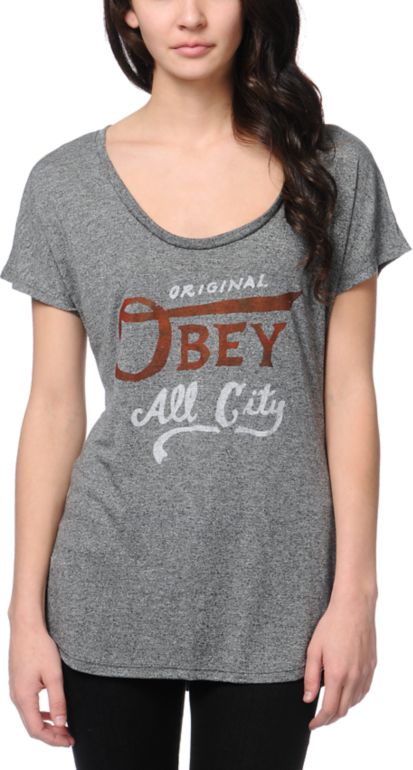 Obey Girls All City Original Mock Twist Tee Shirt