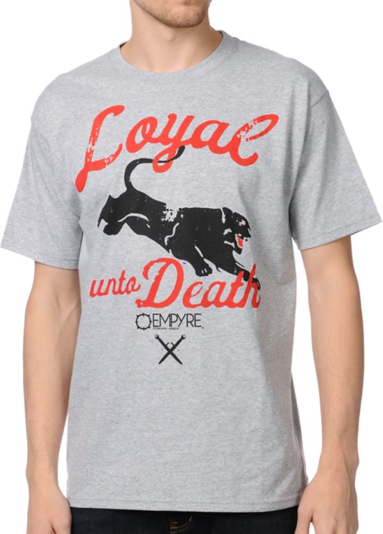Empyre Loyal Unto Death Grey Tee Shirt