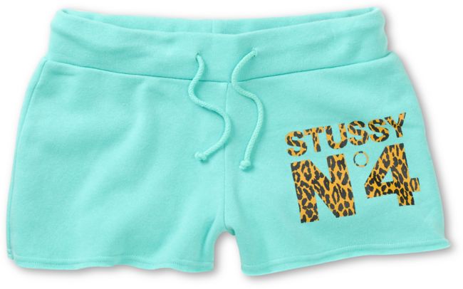 Stussy Girls Cheetah No. 4 Mint Sweat Shorts