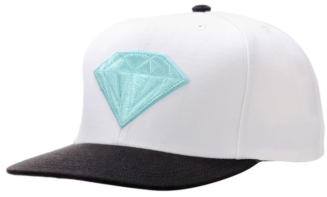 Diamond Supply Emblem White & Teal Snapback Hat