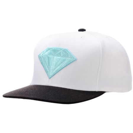 Diamond Supply Emblem White & Teal Snapback Hat