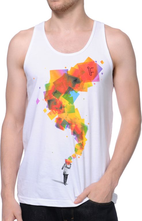 Imaginary Foundation Looking Glass White Tank Top