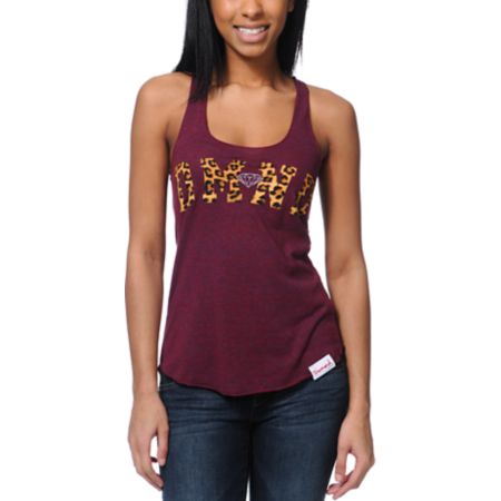 Diamond Supply Girls DMND Leopard Red Tank Top 