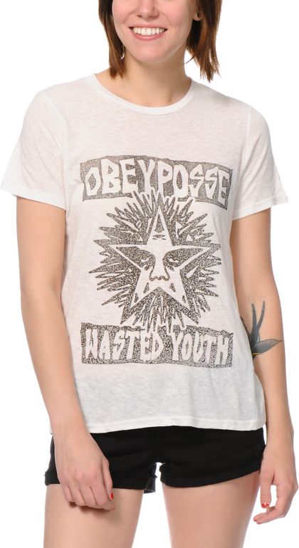 Obey Wasted White Back Alley Tee Shirt