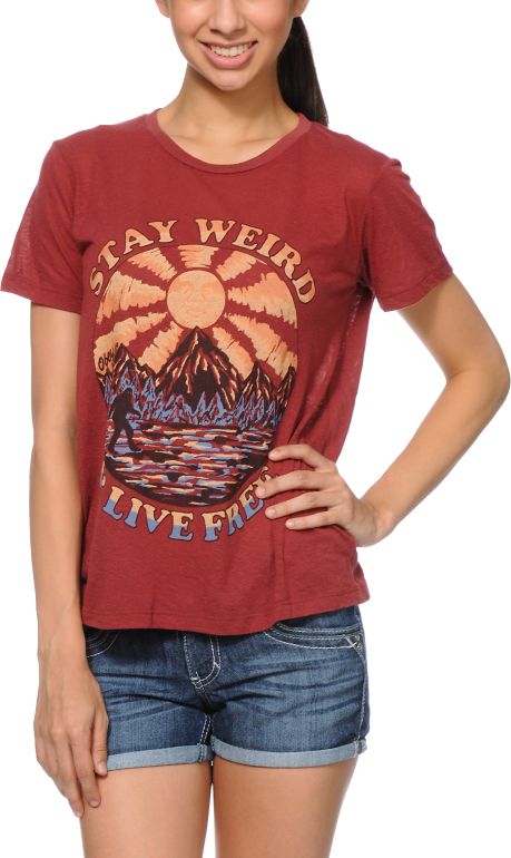 Obey Stay Weird Red Back Alley Tee Shirt