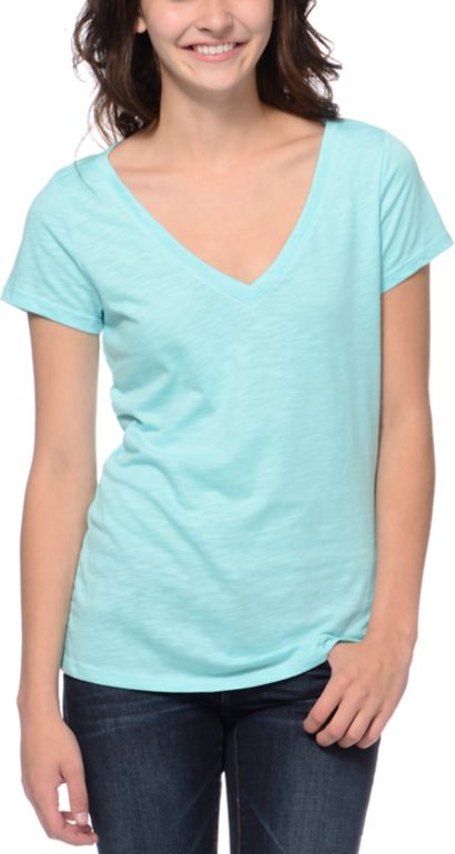 Zine Girls Aruba Blue Beta V-Neck Tee Shirt