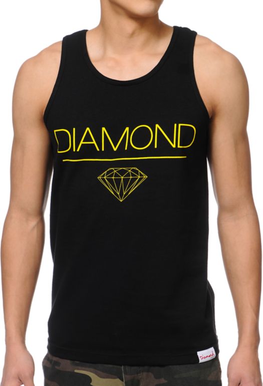 Diamond Supply White Space DMND Black Tank Top