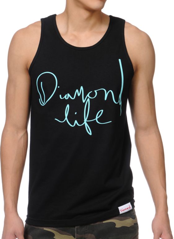 Diamond Supply Handwritten Black Tank Top