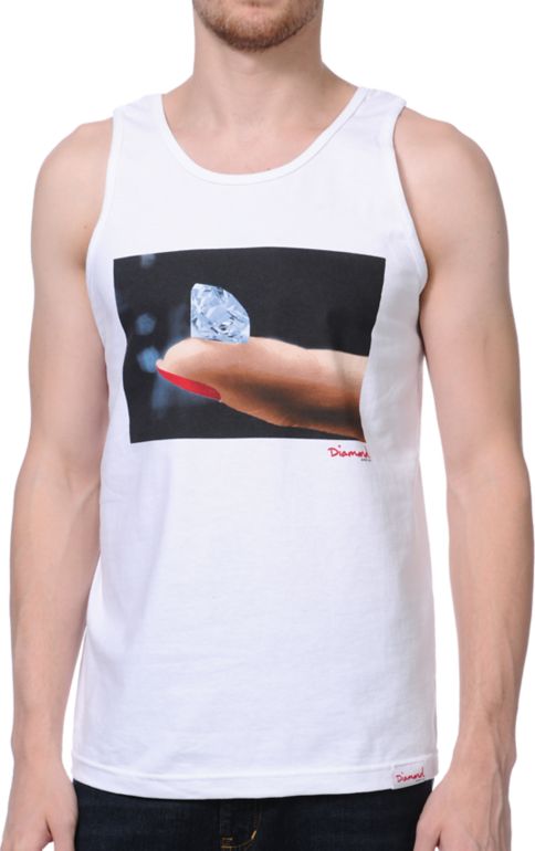 Diamond Supply Imprint White Tank Top