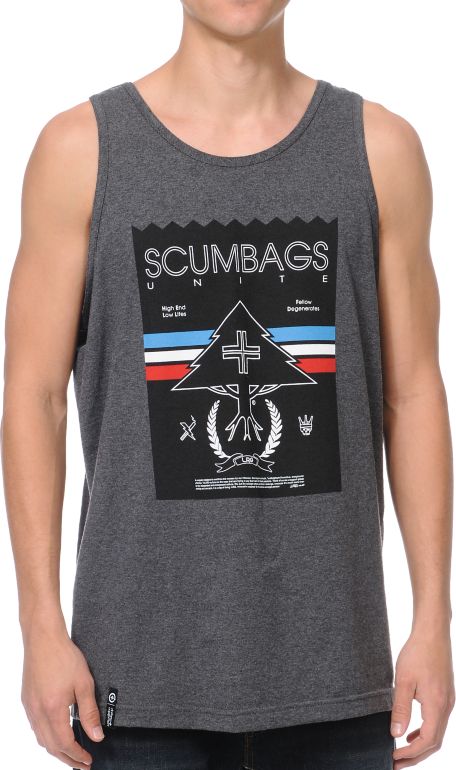 LRG Scumbags Unite Charcoal Tank Top