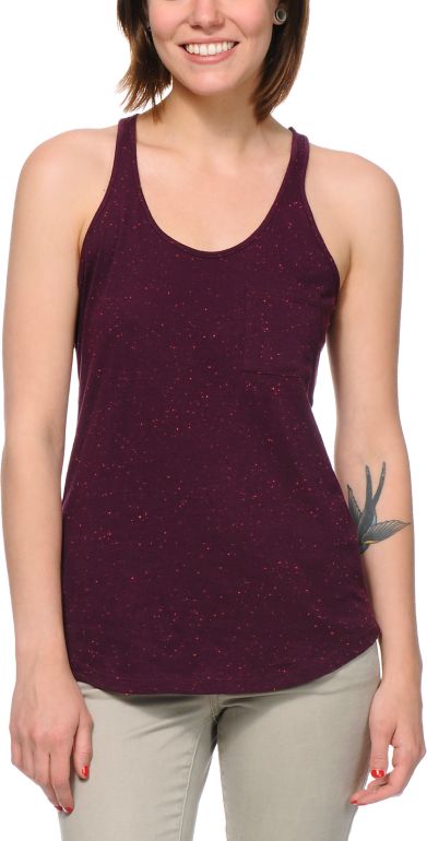 Zine Girls Potent Purple Confetti Racerback Tank Top