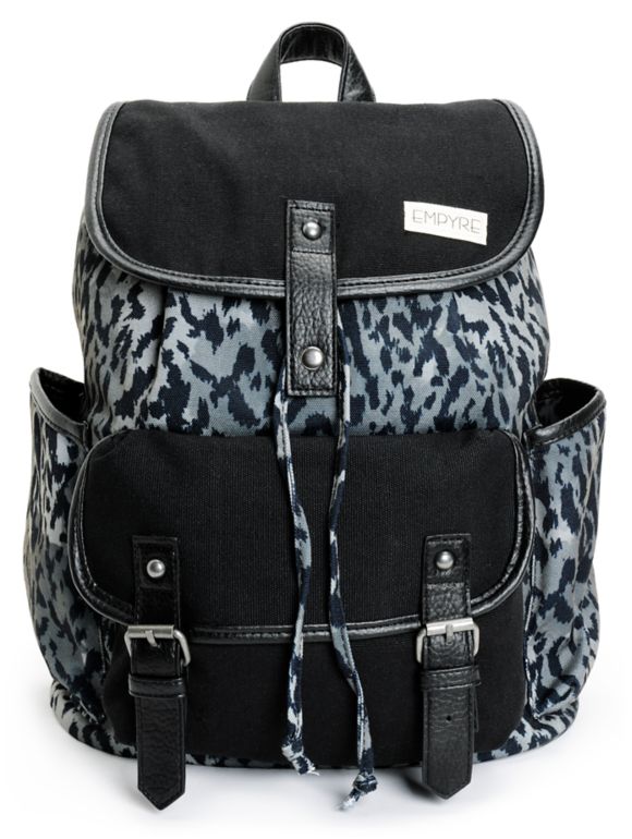 Empyre Girls Emily Grey Leopard Rucksack Backpack