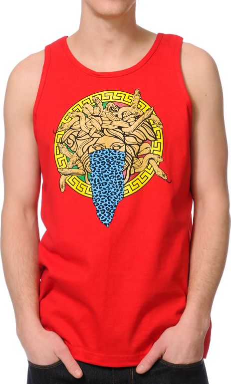 Crooks and Castles Bandusa Red Tank Top