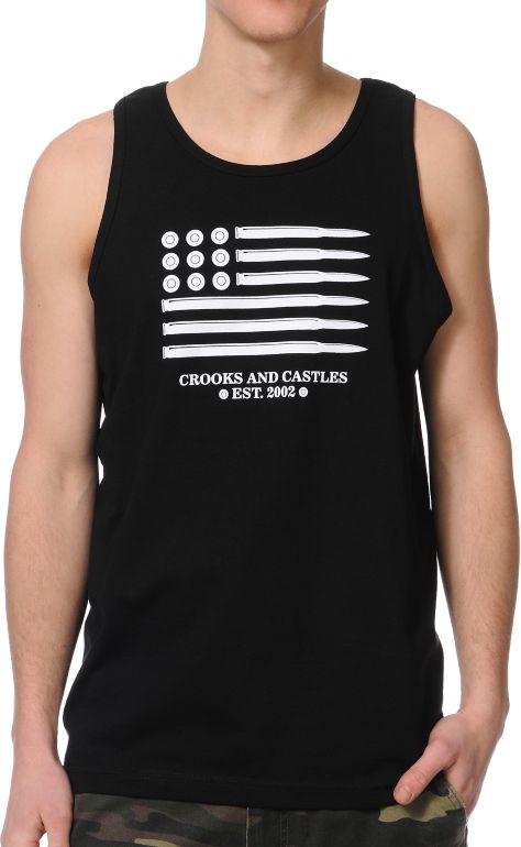 Crooks and Castles Under Surveillance Black Tank Top