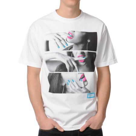 Popular Demand Lips & Nails White Tee Shirt