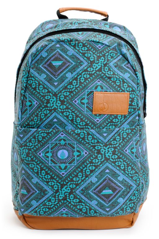 Volcom Girls Going Back Green Tribal Print Laptop Backpack