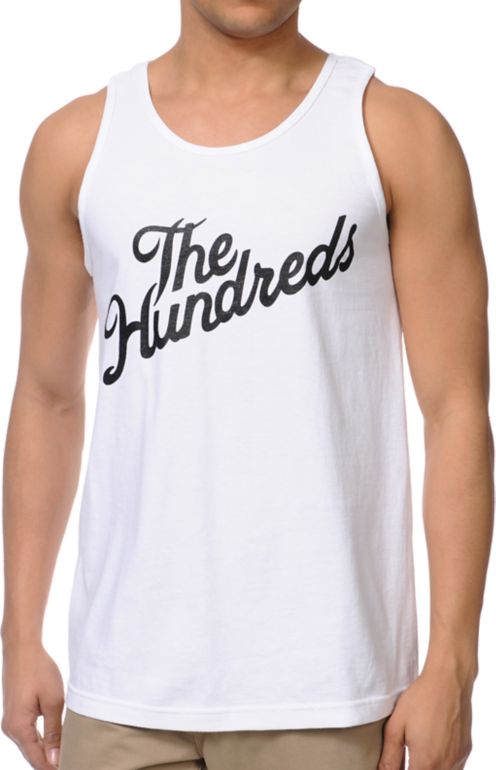 The Hundreds Forever Slant White Tank Top