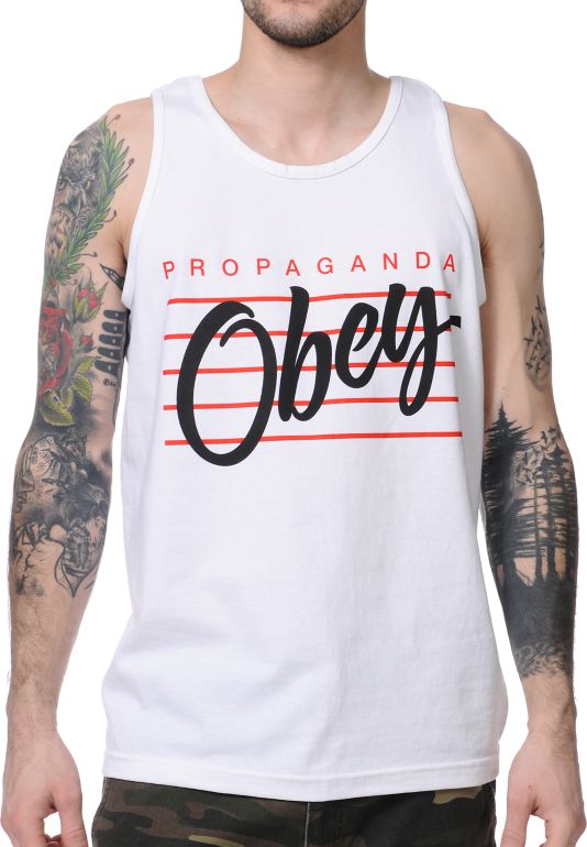 Obey Nine Nickel White Tank Top