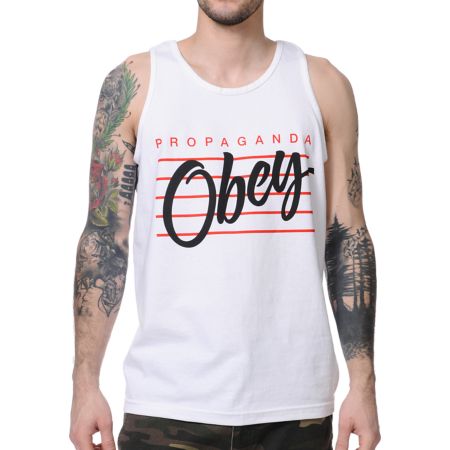 Obey Nine Nickel White Tank Top