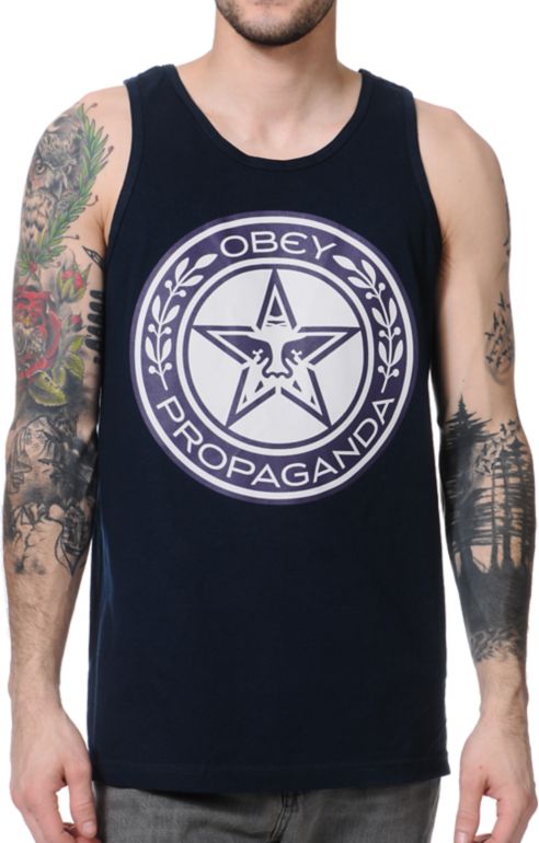 Obey Luxury Propaganda Navy Tank Top