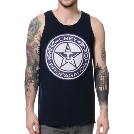 Obey Luxury Propaganda Navy Tank Top