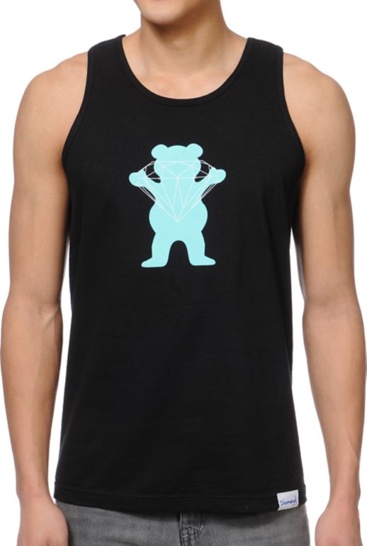 Diamond Supply x Grizzly Grip Tape Brilliant Bear Black Tank Top