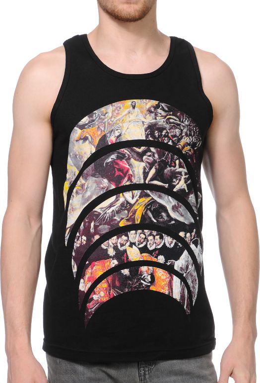 Black Scale Death Crescent Black Tank Top
