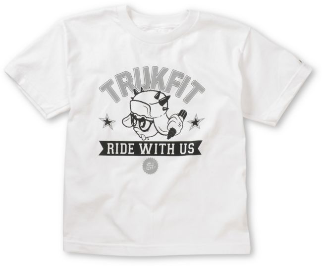 Trukfit Ride With Us Boys White Tee Shirt