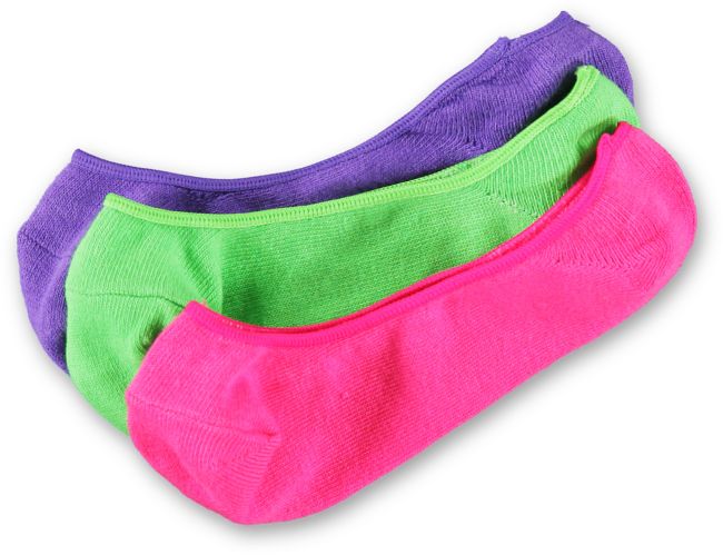 Empyre Girls Neon 3-Pack No Show Socks