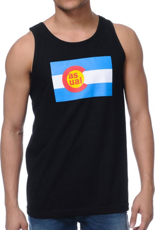 Casual Industress Co Flag Black Tank Top