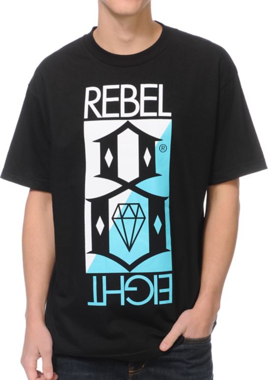REBEL8 Flip Black Tee Shirt