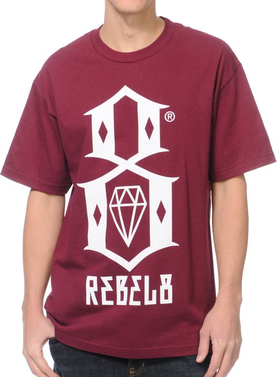 REBEL8 Logo Burgundy Tee Shirt