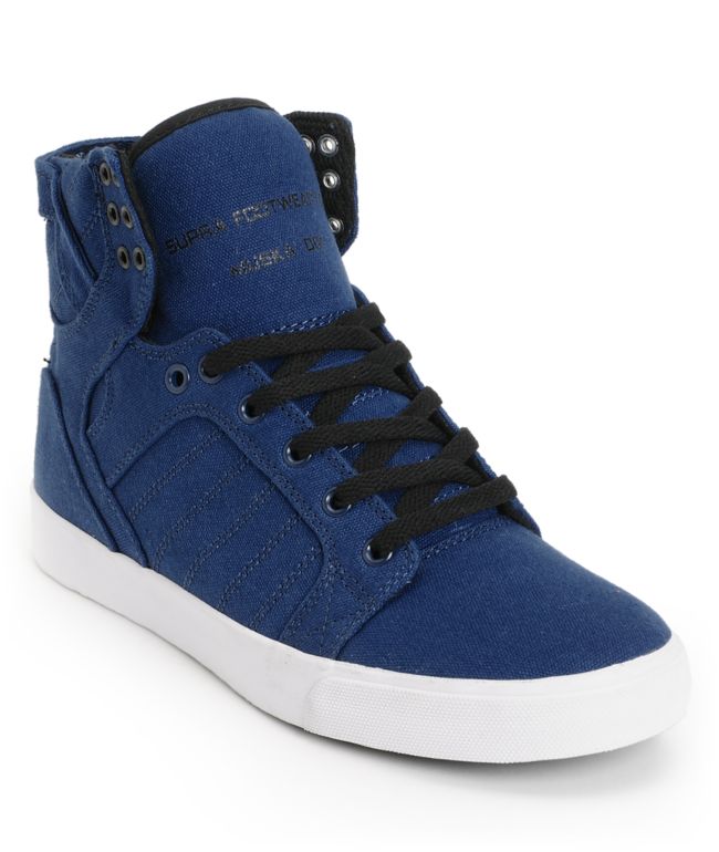 Supra Skytop Navy & White Canvas Skate Shoe