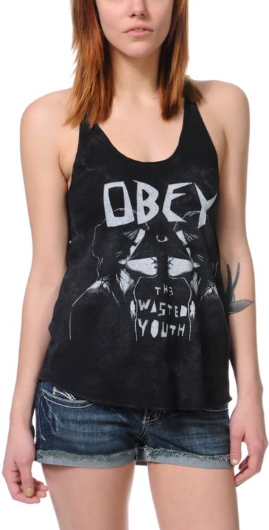Obey Wasted Youth Black Rocket Tank Top