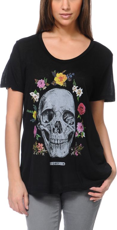 Obey Reincarnation Black Beau Tee Shirt