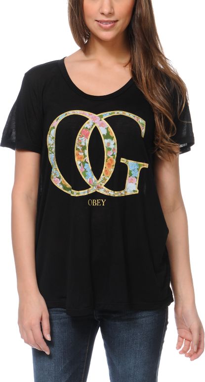 Obey OG Spring Black Beau Tee Shirt