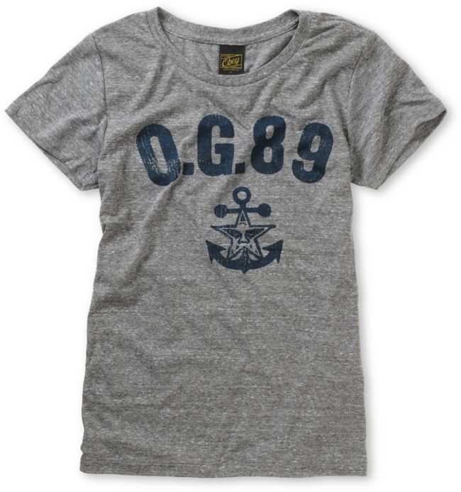 Obey Navy Heather Grey Tri-Blend Tee Shirt