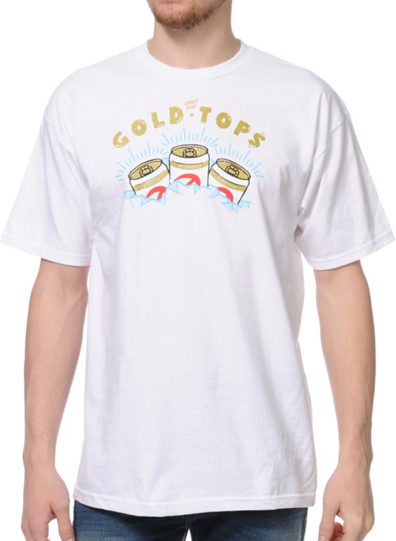 Casual Industrees Gold Tops White Tee Shirt