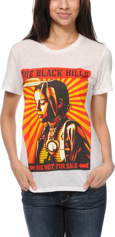 Obey Black Hills Ivory White Back Alley Tee Shirt