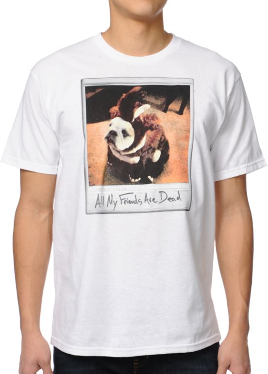 A-Lab All My Friends Are Dead White Tee Shirt